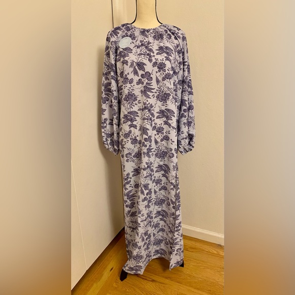 Hill House Dresses & Skirts - Hill House The Simone Dress Lilac Tonal Floral Crepe Size Medium